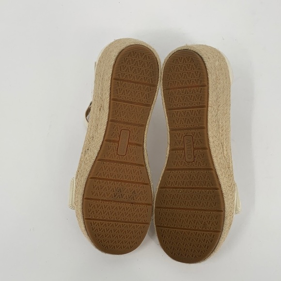 ABEO Cecile wedge espadrille sandals shoe cream leather ankle strap comfort 7.5 - Picture 6 of 7